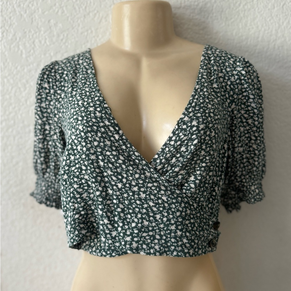 Floral Green Wrap Top American eagle outfitters sexy summer